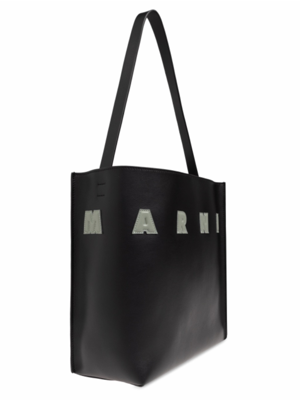 MARNI Museo logo type leather shopper tote shoulder bag